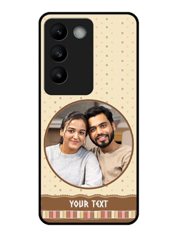 Custom Vivo Y200E 5G Custom Glass Phone CaseBrown Dotted Mobile Case Design