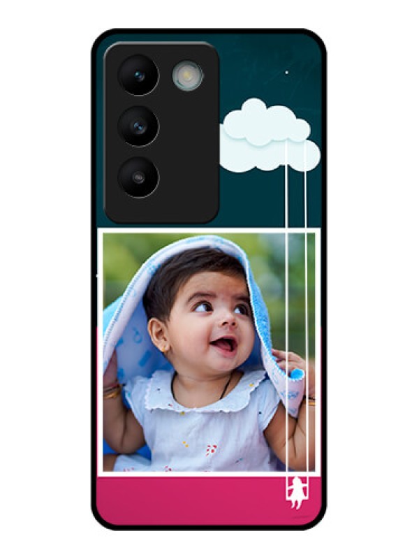 Custom Vivo Y200E 5G Custom Glass Phone CaseCute Girl With Cloud Design