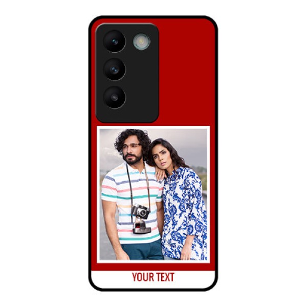 Vivo Y200E 5G Custom Glass Phone CaseRed Color Design Vivo Y200E 5G Custom Glass Phone CaseRed Color Design