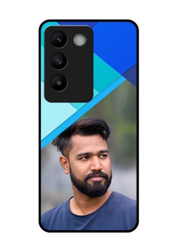 Vivo Y200E 5G Custom Glass Phone CaseBlue Pattern Design