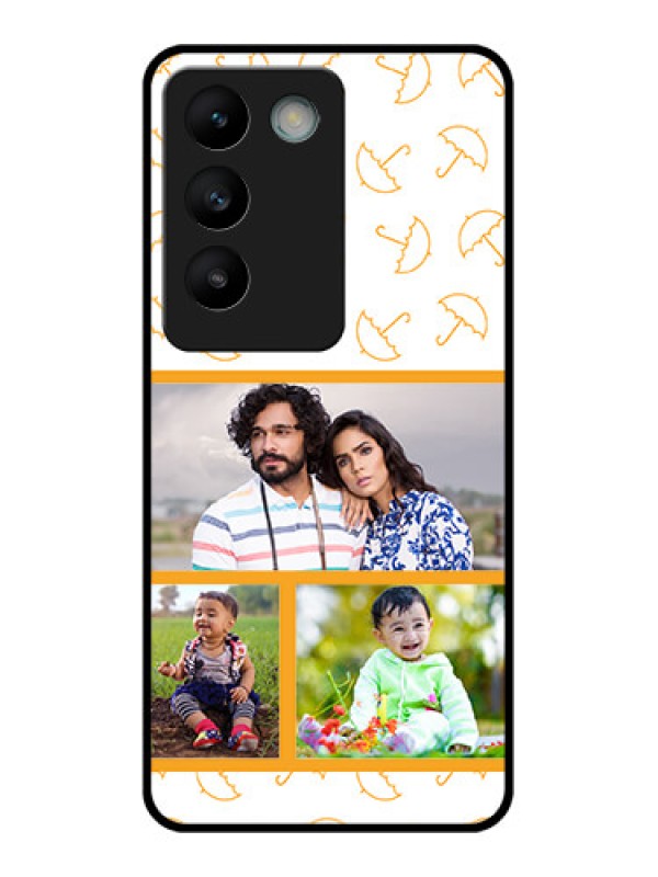 Custom Vivo Y200E 5G Custom Glass Phone CaseYellow Pattern Design