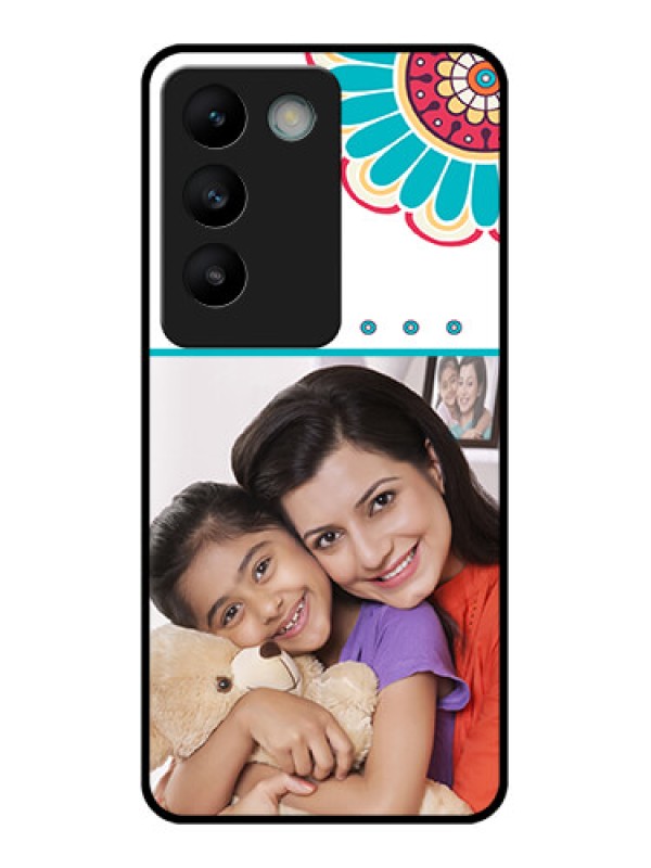 Custom Vivo Y200E 5G Custom Glass Phone CaseFlower Design