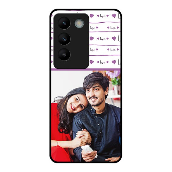 Vivo Y200E 5G Custom Glass Phone CaseCouples Heart Design