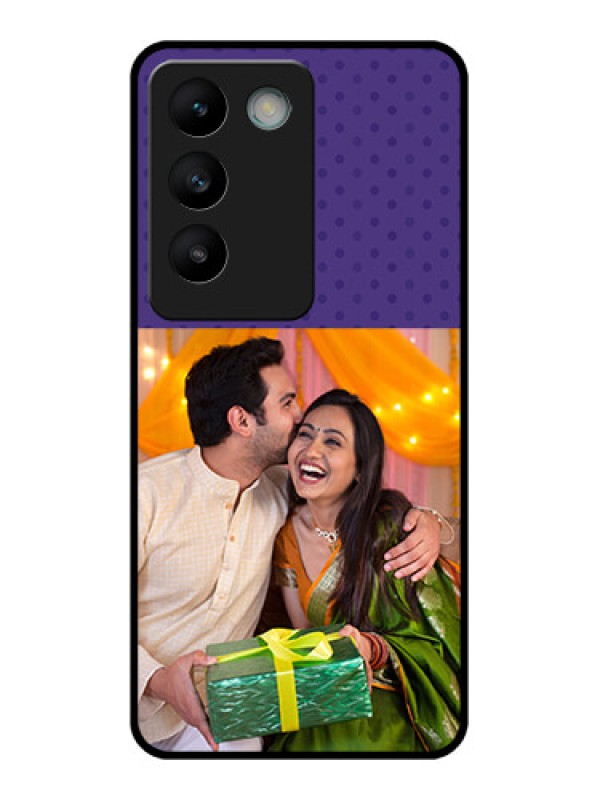 Custom Vivo Y200E 5G Custom Glass Phone CaseViolet Colored Pattern Design