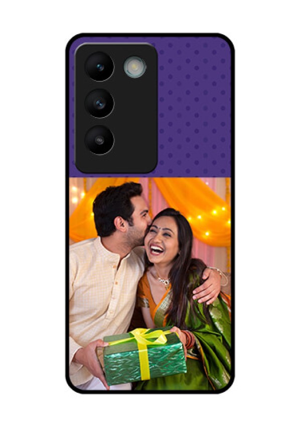 Vivo Y200E 5G Custom Glass Phone CaseViolet Colored Pattern Design
