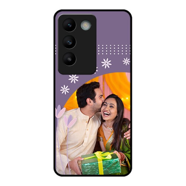 Vivo Y200E 5G Custom Glass Phone CaseLavender Flowers Design Vivo Y200E 5G Custom Glass Phone CaseLavender Flowers Design
