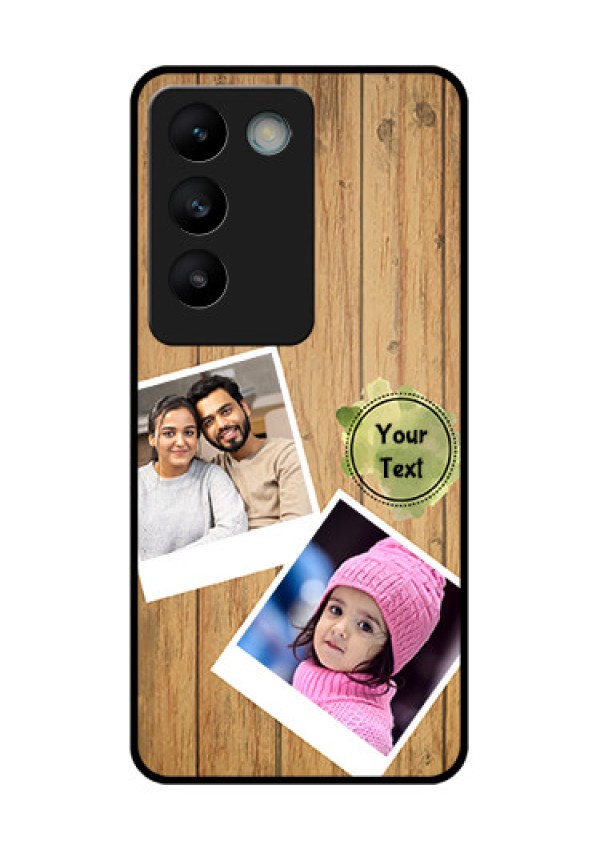 Vivo Y200E 5G Custom Glass Phone CaseWooden Texture Design