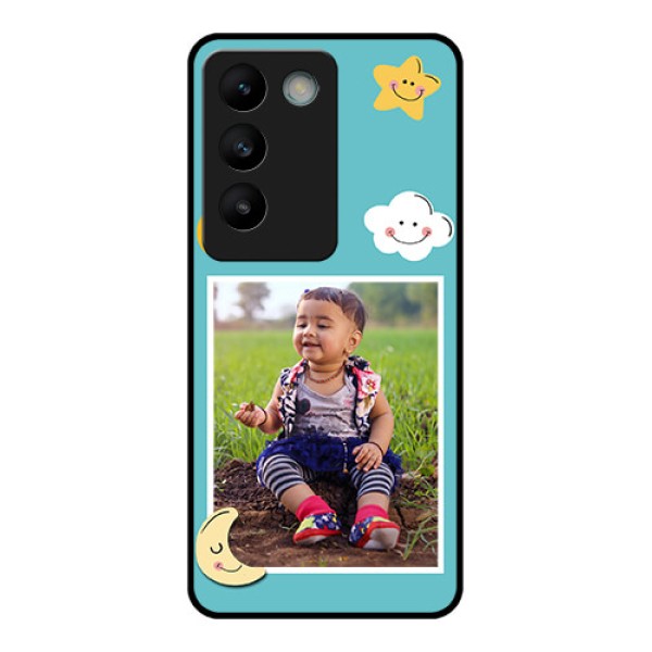 Vivo Y200E 5G Custom Glass Phone CaseSmiley Kids Stars Design