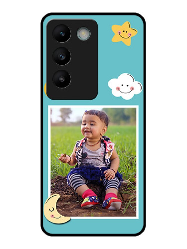 Custom Vivo Y200E 5G Custom Glass Phone CaseSmiley Kids Stars Design