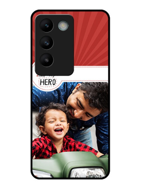 Custom Vivo Y200E 5G Custom Glass Phone CaseMy Dad Hero Design