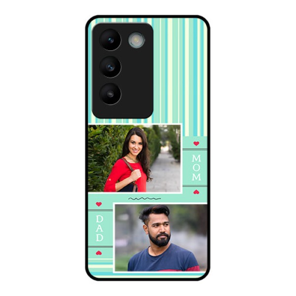 Vivo Y200E 5G Custom Glass Phone CaseMom and Dad Pic Design