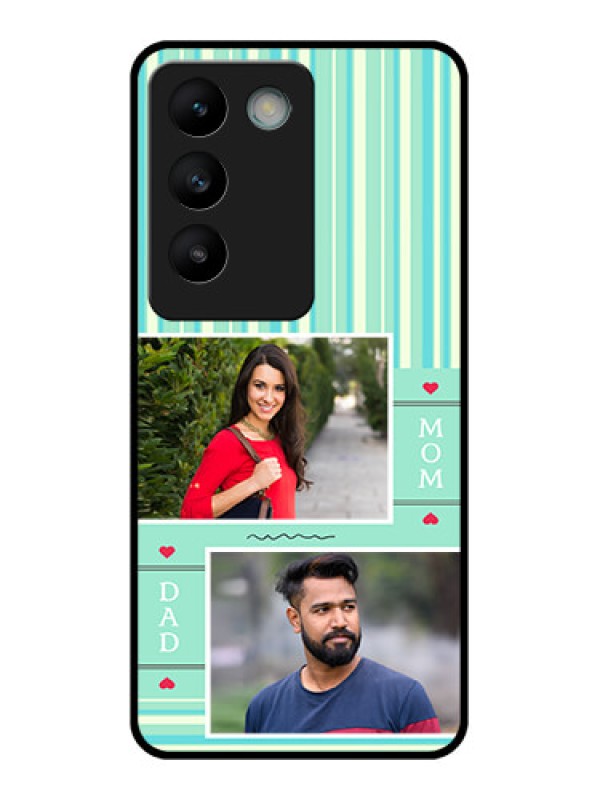 Custom Vivo Y200E 5G Custom Glass Phone CaseMom and Dad Pic Design