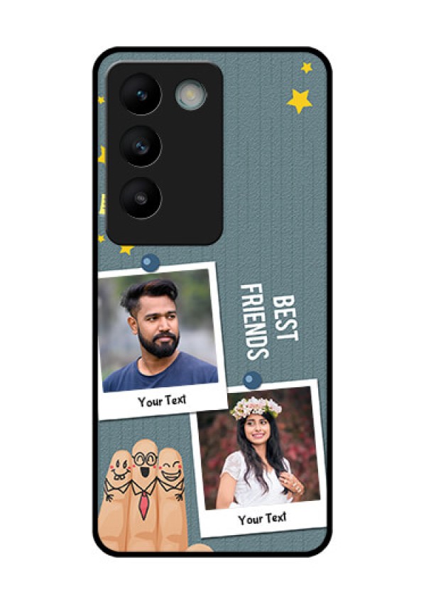 Vivo Y200E 5G Custom Glass Phone CaseSticky Frames And Friendship Design