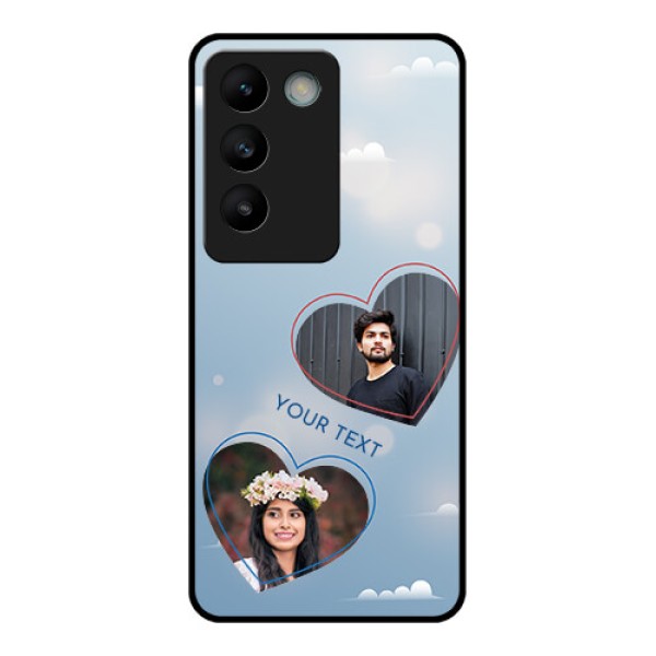 Vivo Y200E 5G Custom Glass Phone CaseBlue Color Couple Design