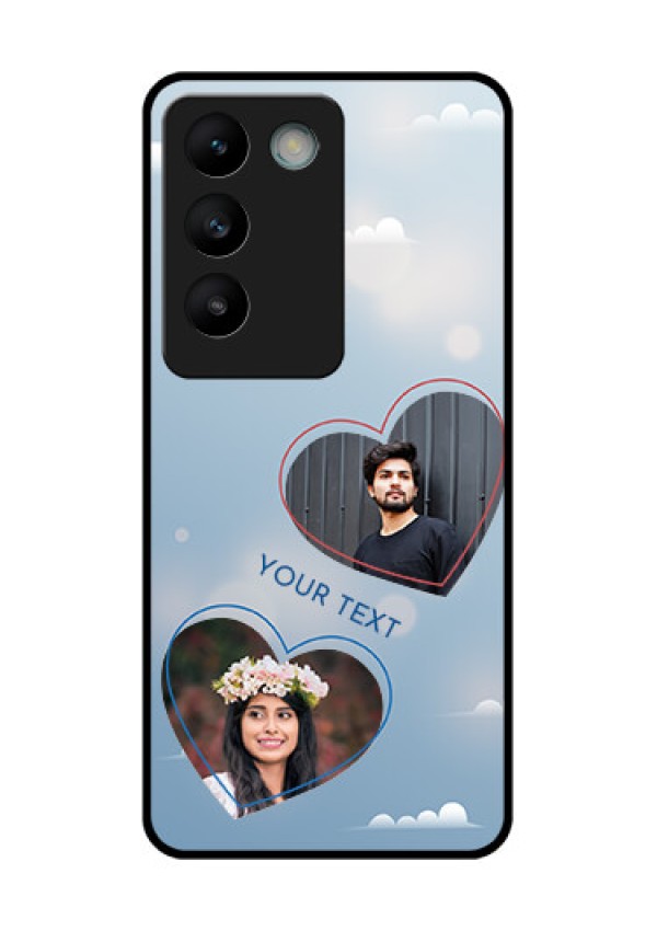Vivo Y200E 5G Custom Glass Phone CaseBlue Color Couple Design
