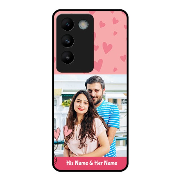 Vivo Y200E 5G Custom Glass Phone CaseLove Design Peach Color Vivo Y200E 5G Custom Glass Phone CaseLove Design Peach Color