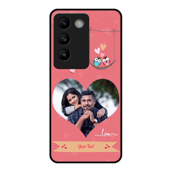 Vivo Y200E 5G Custom Glass Phone CasePeach Color Love Design Vivo Y200E 5G Custom Glass Phone CasePeach Color Love Design