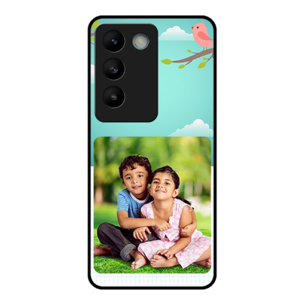 Vivo Y200E 5G Custom Glass Phone CaseDoodle Love Design