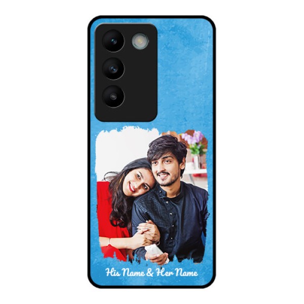Vivo Y200E 5G Custom Glass Phone Case - Blue Color Vintage Design