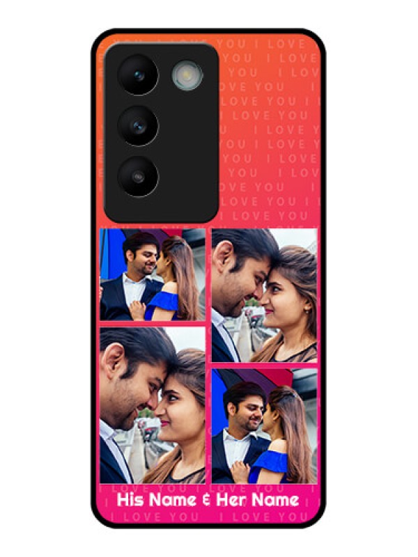 Custom Vivo Y200E 5G Custom Glass Phone CaseI Love You Pink Design