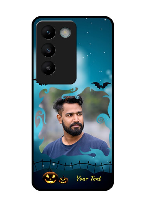 Vivo Y200E 5G Custom Glass Phone CaseHalloween Frame Design
