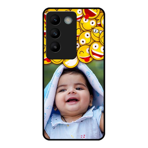 Vivo Y200E 5G Custom Glass Phone CaseWith Smiley Emoji Design