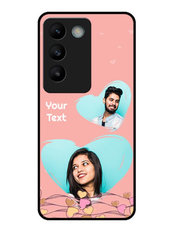 Custom Vivo Y200E 5G Custom Glass Phone CaseLove Doodle Design