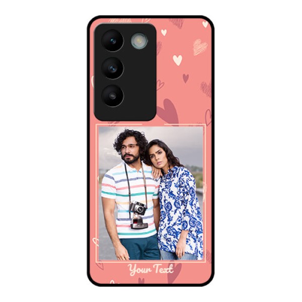 Vivo Y200E 5G Custom Glass Phone CaseLove Doodle Art Design