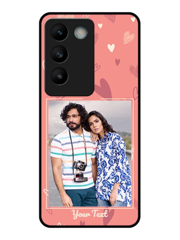 Custom Vivo Y200E 5G Custom Glass Phone CaseLove Doodle Art Design