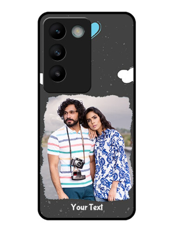 Custom Vivo Y200E 5G Custom Glass Phone CaseSplashes With Love Doodles Design