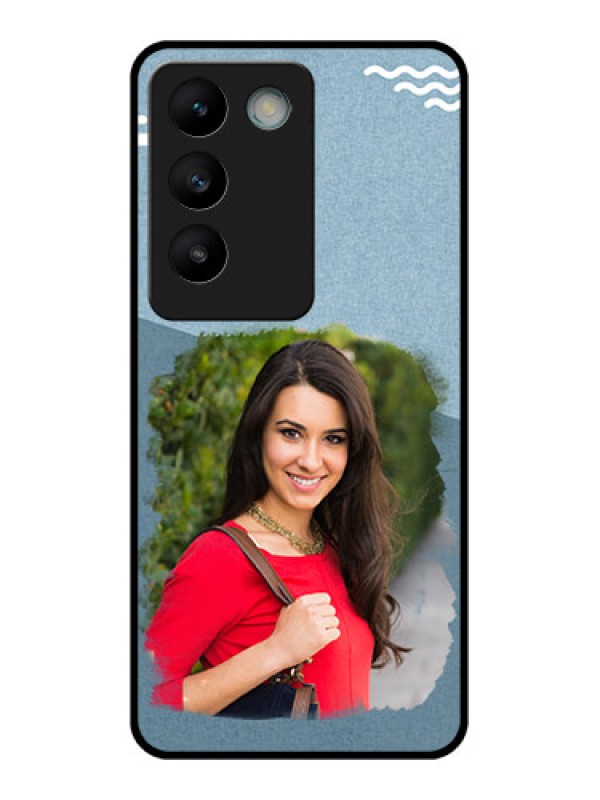 Custom Vivo Y200E 5G Custom Glass Phone CaseGrunge Line Art Design