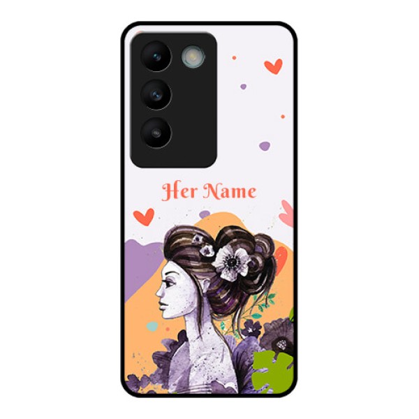 Vivo Y200E 5G Custom Glass Phone CaseWoman And Nature Design