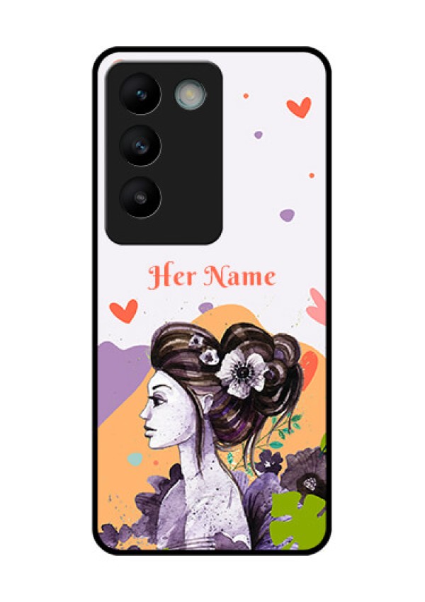 Vivo Y200E 5G Custom Glass Phone CaseWoman And Nature Design