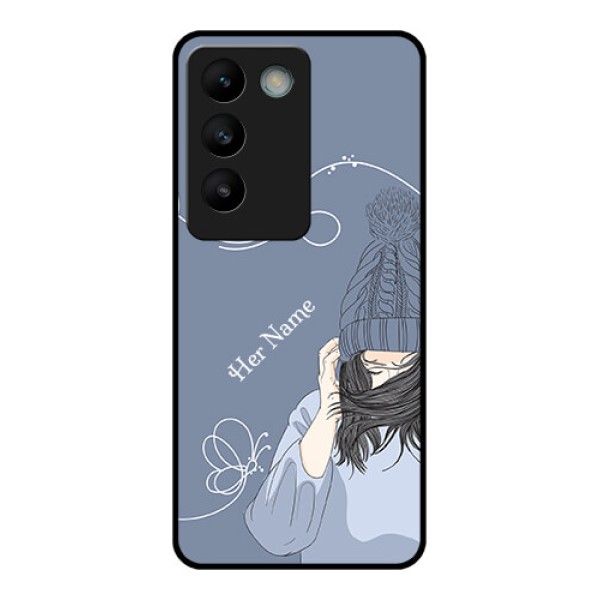 Vivo Y200E 5G Custom Glass Phone CaseGirl In Winter Outfit Design Vivo Y200E 5G Custom Glass Phone CaseGirl In Winter Outfit Design