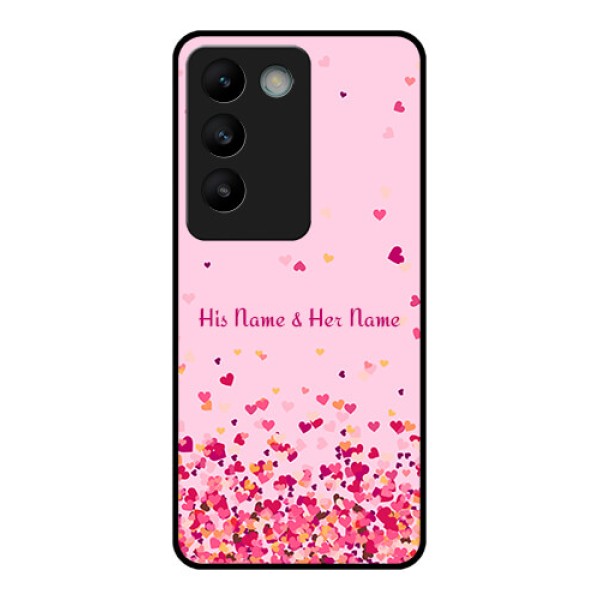 Vivo Y200E 5G Custom Glass Phone CaseFloating Hearts Design