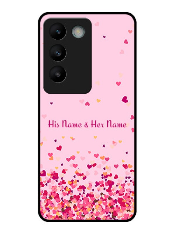 Custom Vivo Y200E 5G Custom Glass Phone CaseFloating Hearts Design