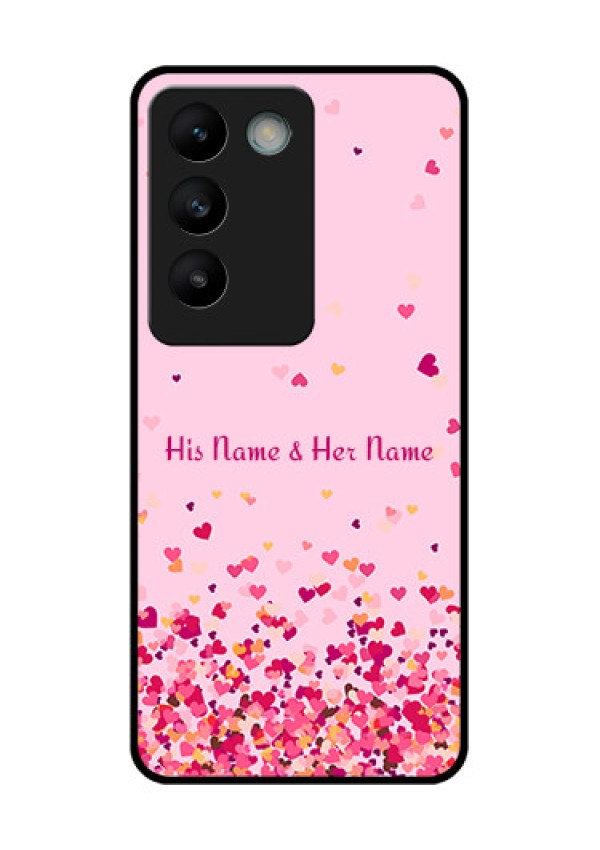 Vivo Y200E 5G Custom Glass Phone CaseFloating Hearts Design