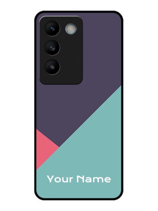 Custom Vivo Y200E 5G Custom Glass Phone CaseTri Color Abstract Design