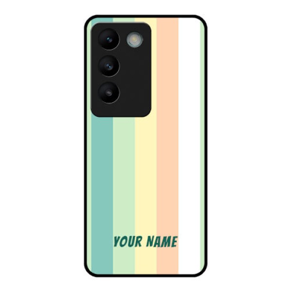 Vivo Y200E 5G Custom Glass Phone CaseMulti - Colour Stripes Design Vivo Y200E 5G Custom Glass Phone CaseMulti - Colour Stripes Design