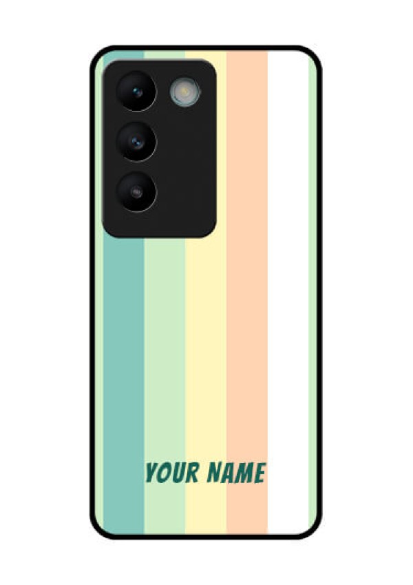 Vivo Y200E 5G Custom Glass Phone CaseMulti - Colour Stripes Design