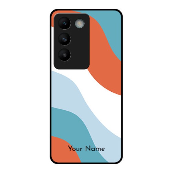 Vivo Y200E 5G Custom Glass Phone CaseColoured Waves Design
