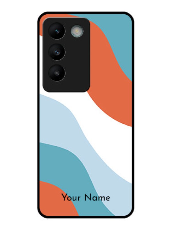 Custom Vivo Y200E 5G Custom Glass Phone CaseColoured Waves Design