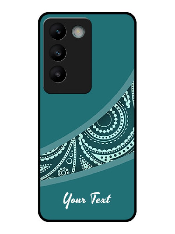 Custom Vivo Y200E 5G Custom Glass Phone CaseSemi Visible Floral Design
