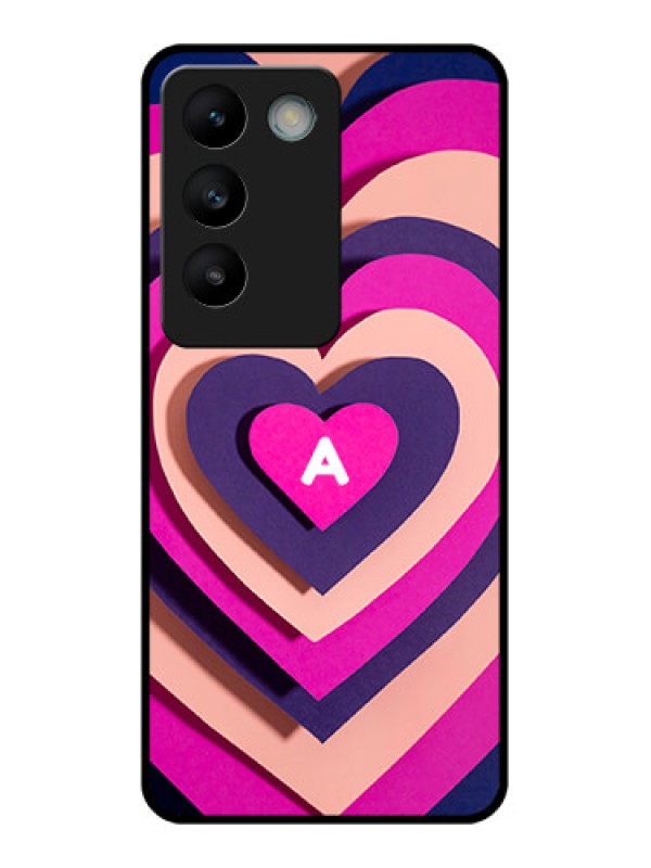 Custom Vivo Y200E 5G Custom Glass Phone CaseCute Heart Pattern Design