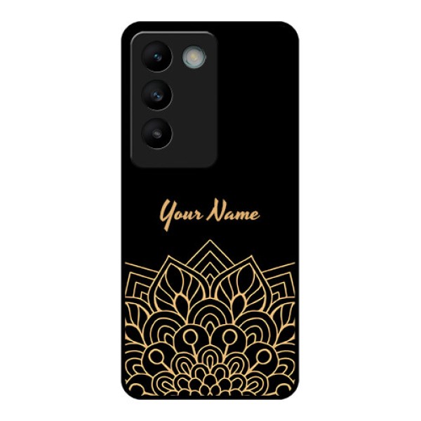 Vivo Y200E 5G Custom Glass Phone CaseGolden Mandala Design