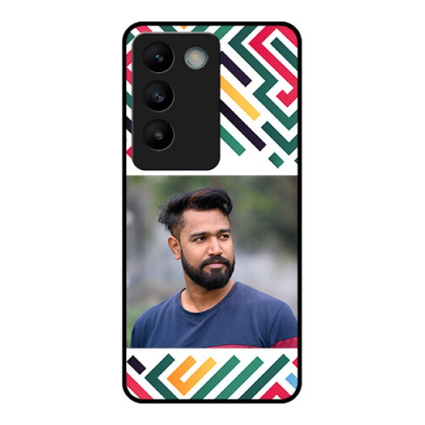 Vivo Y200E 5G Custom Glass Phone CaseColorful Maze Pattern Design