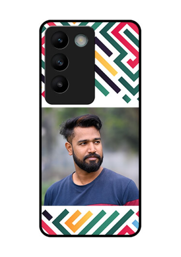 Vivo Y200E 5G Custom Glass Phone CaseColorful Maze Pattern Design