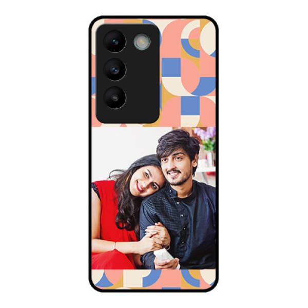 Vivo Y200E 5G Custom Glass Phone CaseSemi - Circle Maze Pattern Design Vivo Y200E 5G Custom Glass Phone CaseSemi - Circle Maze Pattern Design
