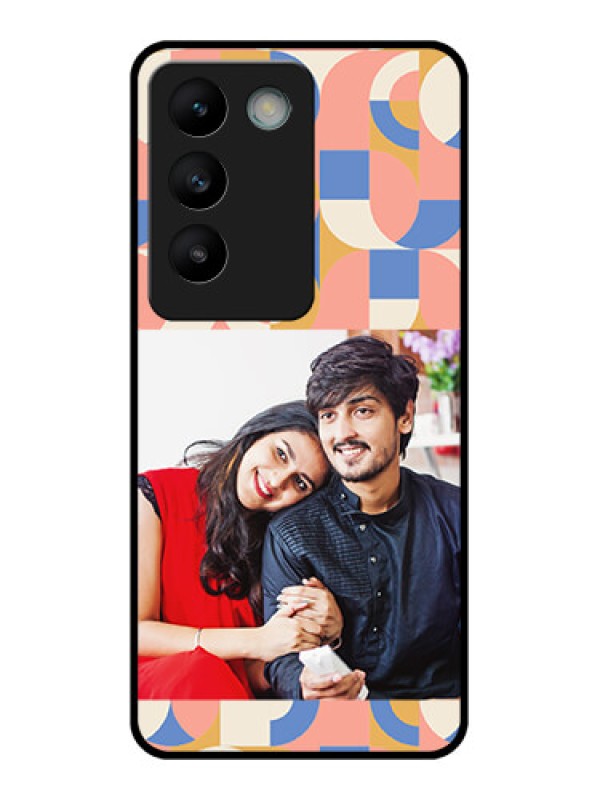 Custom Vivo Y200E 5G Custom Glass Phone CaseSemi - Circle Maze Pattern Design