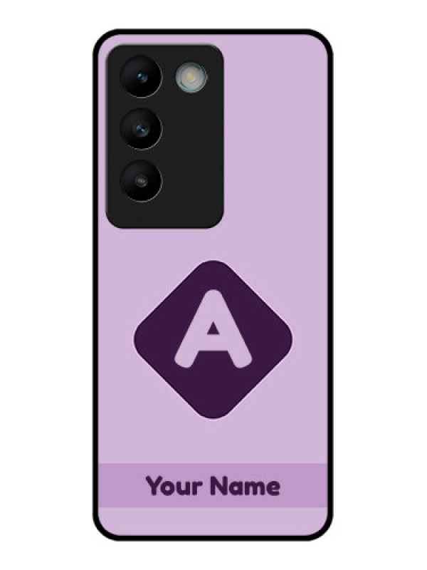 Custom Vivo Y200E 5G Custom Glass Phone CaseCustom Letter In Curved Badge Design